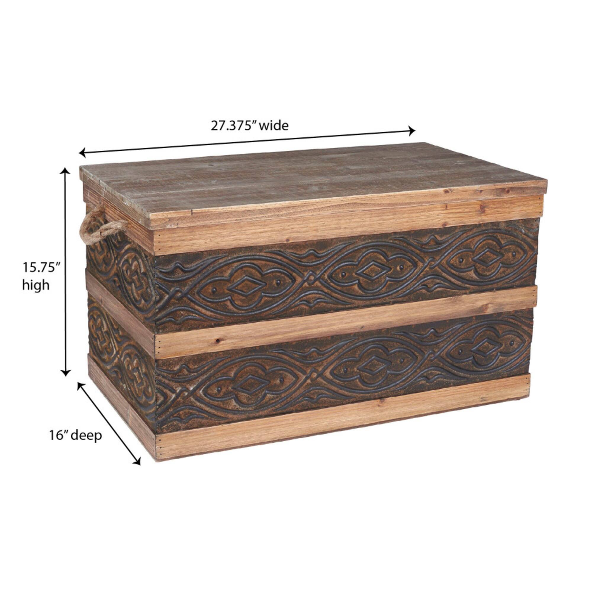 Household Essentials Embossed Decorative Trunk